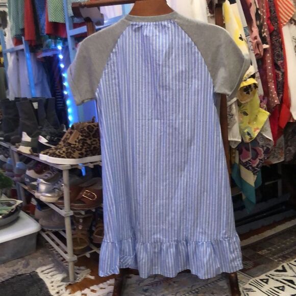 Pinstriped Free Assembly t-shirt dress - sz Large - Picture 3 of 5